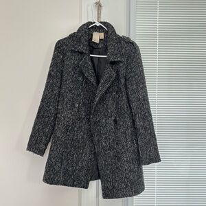 00’s Forever 21 Black and White Tweed Pea Coat